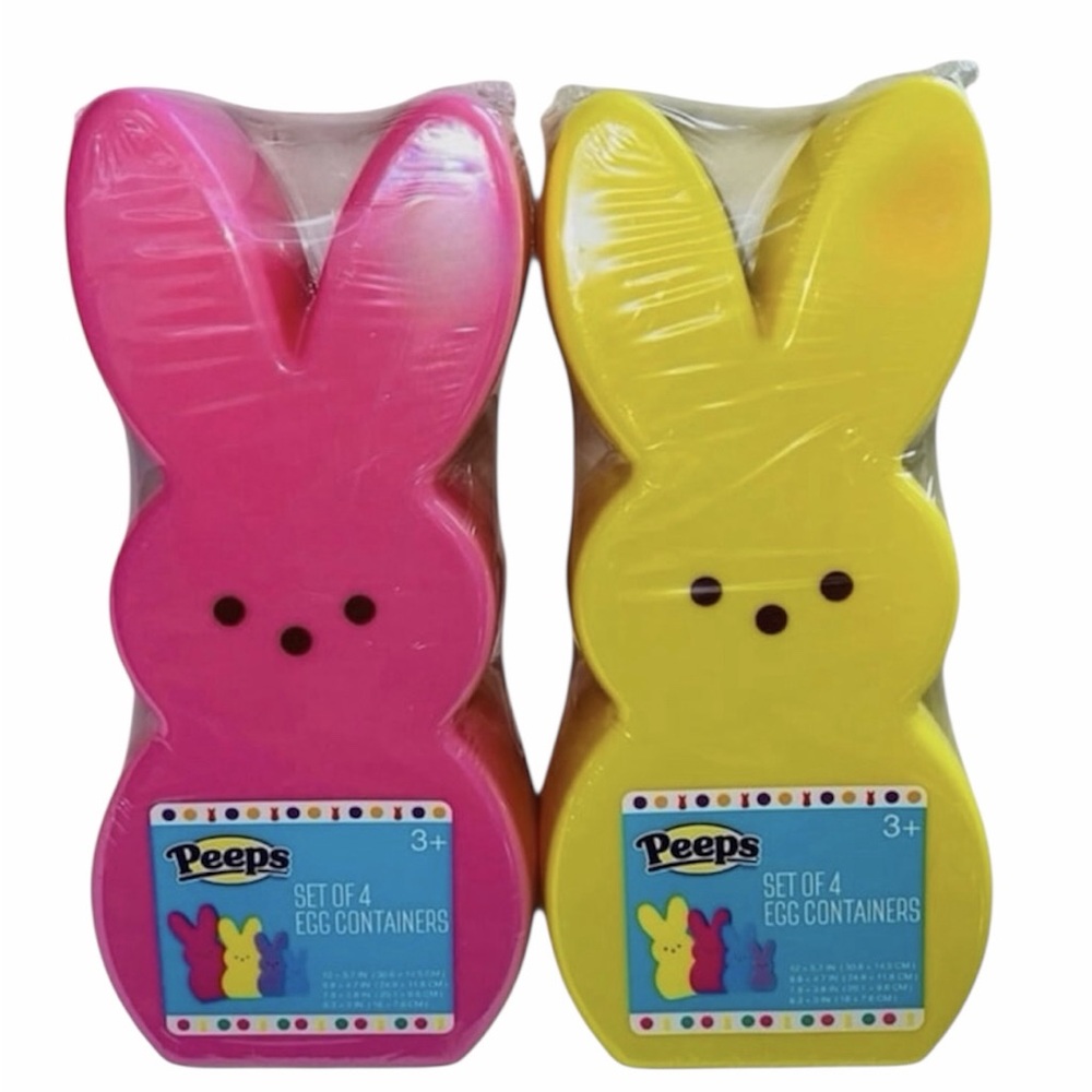 Peeps Bunny Shaped Nesting Plastic Egg Containers 2 Sets